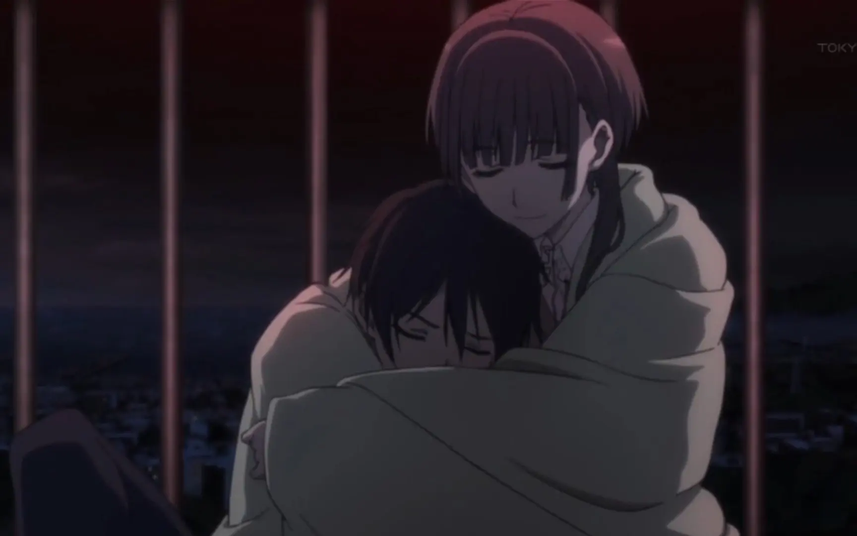 兩個人緊緊擁抱的二次元動漫插畫免費分享